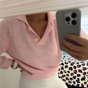 Women's Vintage Distinction pink Sweater, Size S